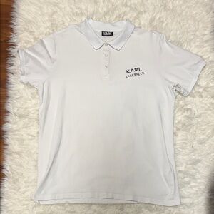 Karl Lagerfeld White Polo Shirt